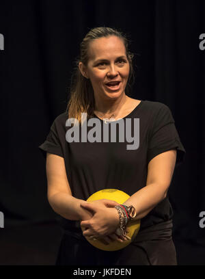 Brentwood, Essex, UK. 23rd July, 2017. Lara Williamson, bestselling children’s author (“A boy called Hope” and “Just Call Me Spaghetti-Hoop Boy”) , talked about her books and writing at the Brentwood Theatre as part of the Brentwood Literary festival. Credit: Ian Davidson/Alamy Live News Stock Photo