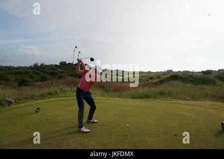 Southport, Merseyside, UK. 22nd July, 2017. Jordan Spieth (USA) Golf : Jordan Spieth of the United States on the 16th hole during the third round of the 146th British Open Golf Championship at Royal Birkdale Golf Club in Southport, Merseyside, England . Credit: Koji Aoki/AFLO SPORT/Alamy Live News Stock Photo