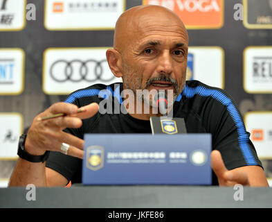 Nanjing, China's Jiangsu Province. 23rd July, 2017. Luciano Spalletti, head coach of Inter Milan attends a press conference prior to the 2017 International Champions Cup China against Olympique Lyonnais in Nanjing, east China's Jiangsu Province, July 23, 2017. Credit: He Changshan/Xinhua/Alamy Live News Stock Photo