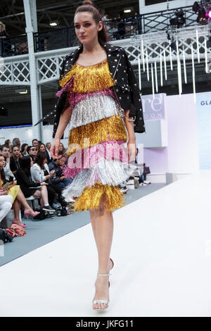 London, UK. 23rd July, 2017. Pure London Day 1, Olympia. Pure London presents the designs and clothes for Spring Summer 2018 at west London's premier venue, Olympia. © Peter Hogan/Alamy Live News Stock Photo