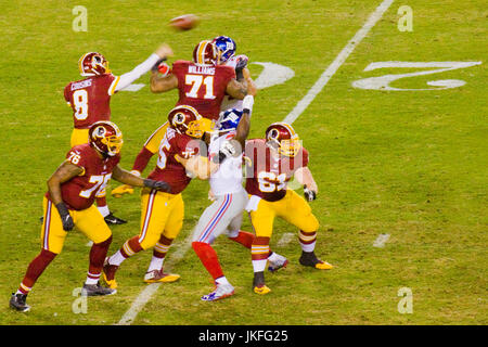 Washington Redskins vs New York Giants held on January 01 2017 at FedExField in Landover Maryland. Stock Photo