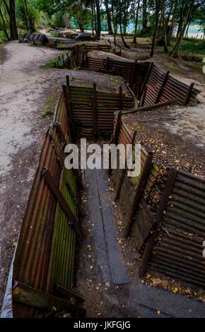Sanctuary Wood near Passchendaele, Belgium 23rd July 2017 :: WW! trenches in Sanctuary Wood Near Passchendaele, Belgium.  31st of  July sees the start of commemorations to mark the 100th anniversary od the start of the battle of Passchendaele Credit: Andrew Wilson/Alamy Live News Stock Photo