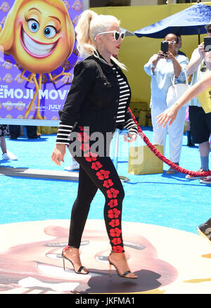 Westwood, California, USA. 23rd July, 2017. Christina Aguilera arrives for the premiere of the film 'The Emoji Movie' at the Regency Village theater. Credit: Lisa O'Connor/ZUMA Wire/Alamy Live News Stock Photo