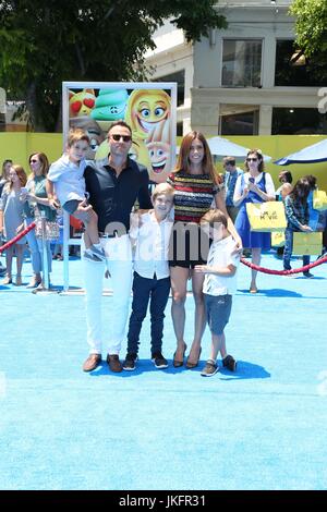 Los Angeles, California, USA. 23rd July, 2017. Lydia McLaughlin, Doug Mclaughlin, Stirling McLaughlin, Maverick McLaughlin. Premiere Of Columbia Pictures And Sony Pictures Animation's ''The Emoji Movie'' held at Regency Village Theatre - Westwood, CA. Photo Credit: PMA/AdMedia Credit: Pma/AdMedia/ZUMA Wire/Alamy Live News Stock Photo