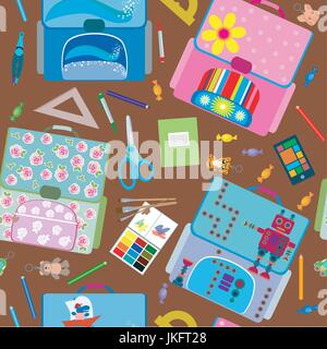 seamless school pattern Stock Vector