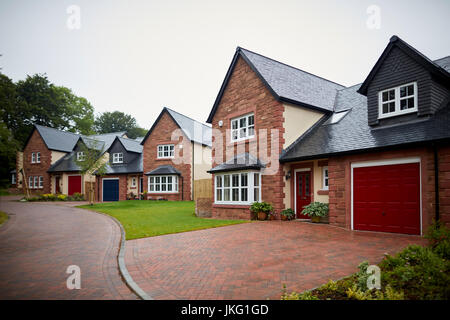 Modern large executive detached villa style homes by Story Homes in Lancaster, Lancashire, England,UK. Stock Photo