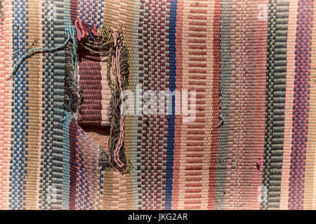 abstract texture of a colorful blanket patchwork like background Stock Photo