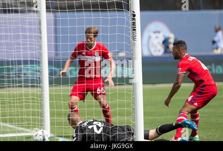 New York, United States. 22nd July, 2017. Frederic Brillant (13) of NYC FC not pictured scored goal during regular MLS game against Chicago Fire at Yankee stadium NYC FC won 2 -1 Credit: Lev Radin/Pacific Press/Alamy Live News Stock Photo