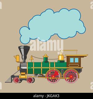 Bright cartoon steam locomotive Stock Vector