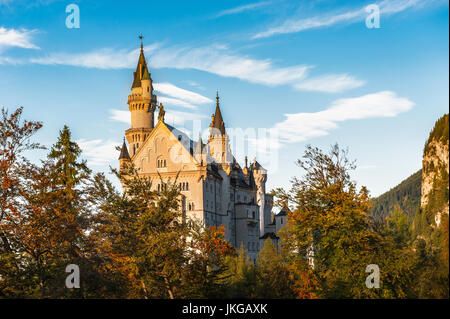 Neuschwanstein castle before sunset Stock Photo