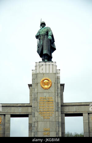 BERLIN-APRIL 4: Soviet world war II memorial in Tiergarten,Mitte district,Berlin,Germany,on April,4,2011. Stock Photo