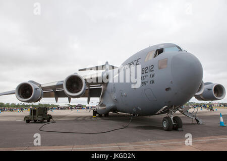 United States Air Force Boeing C17 Globemaster III military transport aircraft 99212 at RIAT 2017 Stock Photo