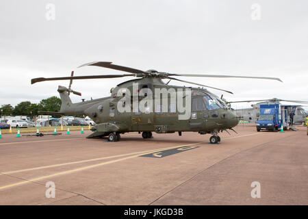 Royal Navy AgustaWestland EH101 Merlin HC3i  Anti-submarine warfare medium-lift transport and utility helicopter at RIAT 2017