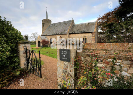 St Marys church with its distinctive round tower in the village of Titchwell, North Norfolk Coast; England; UK Stock Photo