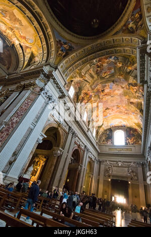 Vertical view inside Sant'Ignazio Church in Rome. Stock Photo