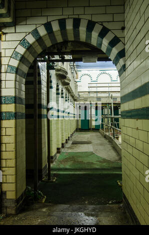 The boiler room at the Moseley Road Grade II listed Victorian Baths in Birmingham, UK which first opened in October 1907. There are three swimming pools although only one is still in use. The future of the baths is not certain as 2 of the three pools have closed for over a decade due to falling into disrepair and the lack of investment for repair. Many similar Victorian baths around Birmingham, UK have been demolished and replaced with new state-of-the-art facilities. Stock Photo