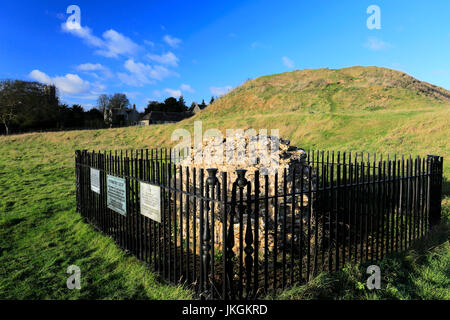 The ruins of Fotheringhay Castle, river Nene, Fotheringhay village, Northamptonshire, England, Britain, UK Stock Photo