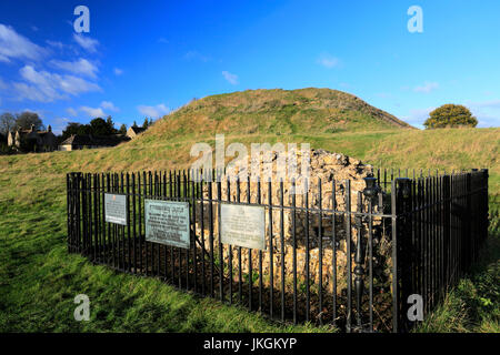 The ruins of Fotheringhay Castle, river Nene, Fotheringhay village, Northamptonshire, England, Britain, UK Stock Photo