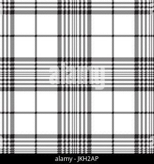Pixels black and white check plaid seamless pattern. Vector illustration. Stock Vector