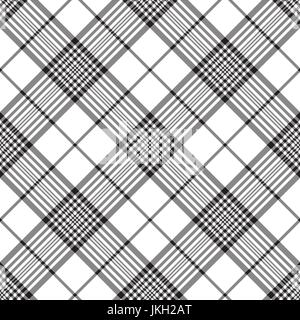 Pixels black and white check plaid seamless pattern. Vector illustration. Stock Vector