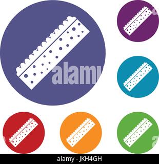 Sponge for cleaning icons set Stock Vector