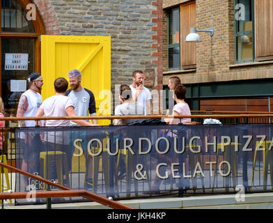 Bristol Hipsters, at the Gaol Ferry Steps, Bristol Harbour Bristol England UK Stock Photo