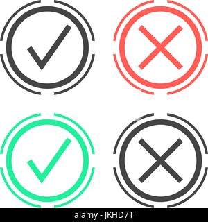 check marks in double circle Stock Vector