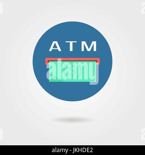atm icon with shadow Stock Vector