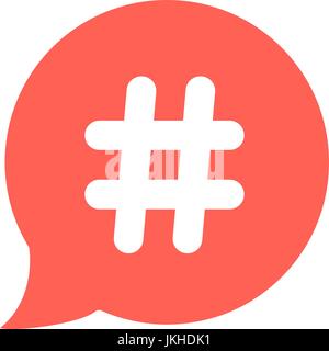 Hashtag Icon In Red Bubble Stock Vector Image Art Alamy