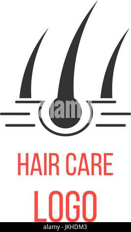 hair care logo isolated on white background Stock Vector
