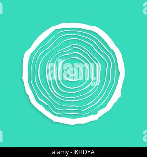 white tree rings with shadow Stock Vector