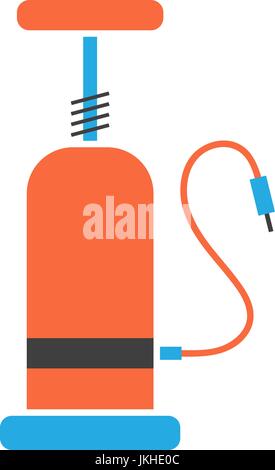 orange and blue bicycle pump icon Stock Vector