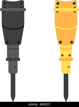 two hydraulic hammers in different colors Stock Vector