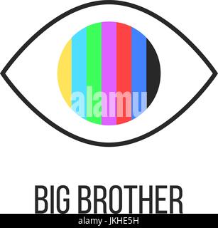 big brother is watching you from TV Stock Vector