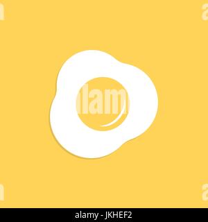 scrambled eggs isolated on yellow background Stock Vector
