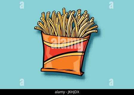 French fries fast food Stock Vector