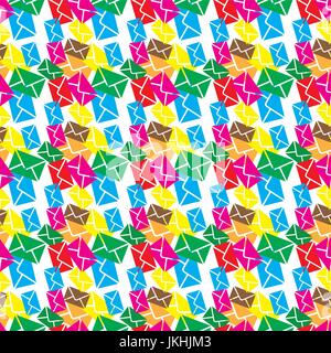 Seamless pattern  email,sms or envelope newsletter.Seamless pattern can be used for wallpaper, pattern fills, web page backgrounds, surface textures. Stock Vector