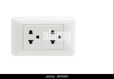 double plug socket isolated on white background Stock Photo
