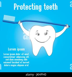 Dental care design concept. Human tooth, smile Stock Vector