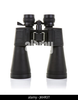 Pair of Black Binoculars on a white background Stock Photo