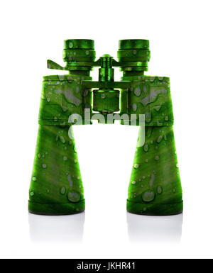 Pair of Black Binoculars on a white background Stock Photo