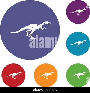 Velyciraptor icons set Stock Vector