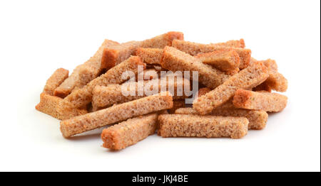 Rye croutons isolated on white background Stock Photo