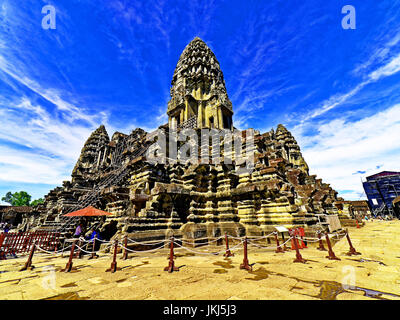 Cambodia Angkor Wat internal temple multi pyramid complex Stock Photo
