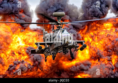 British Army Air Corps AgustaWestland Apache AH.1 Attack Helicopter Stock Photo
