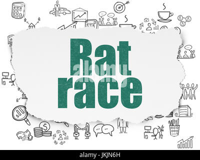 Finance concept: Rat Race on Torn Paper background Stock Photo