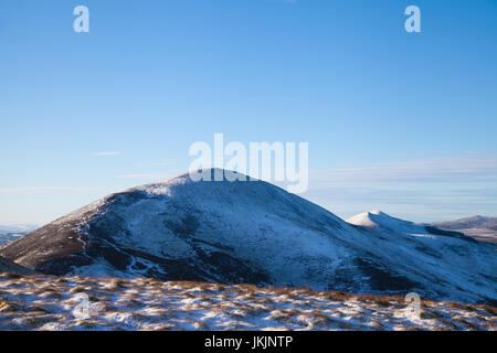 The View from the top of Carnethy Hill looking towards Scald Law in the Pentland Hills near Edinburgh. Stock Photo