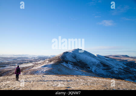 The View from the top of Carnethy Hill looking towards Scald Law in the Pentland Hills near Edinburgh. Stock Photo