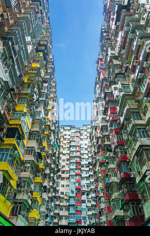 Colorful crowded apartment in quarry bay hong kong china