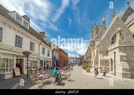The streets and lanes of Newport on the Isle of Wight, UK Stock Photo